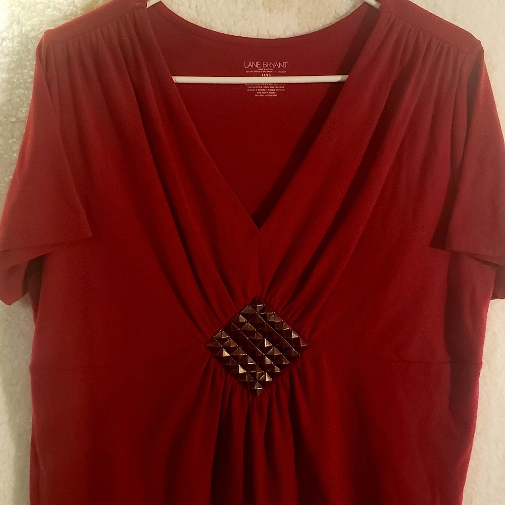 Red Lane Bryant Shirt 14/16